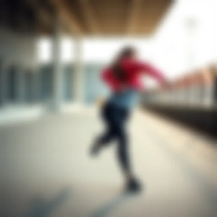 Dynamic girl in sports attire showcasing movement