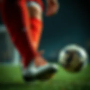 Soccer player in action wearing original cleats