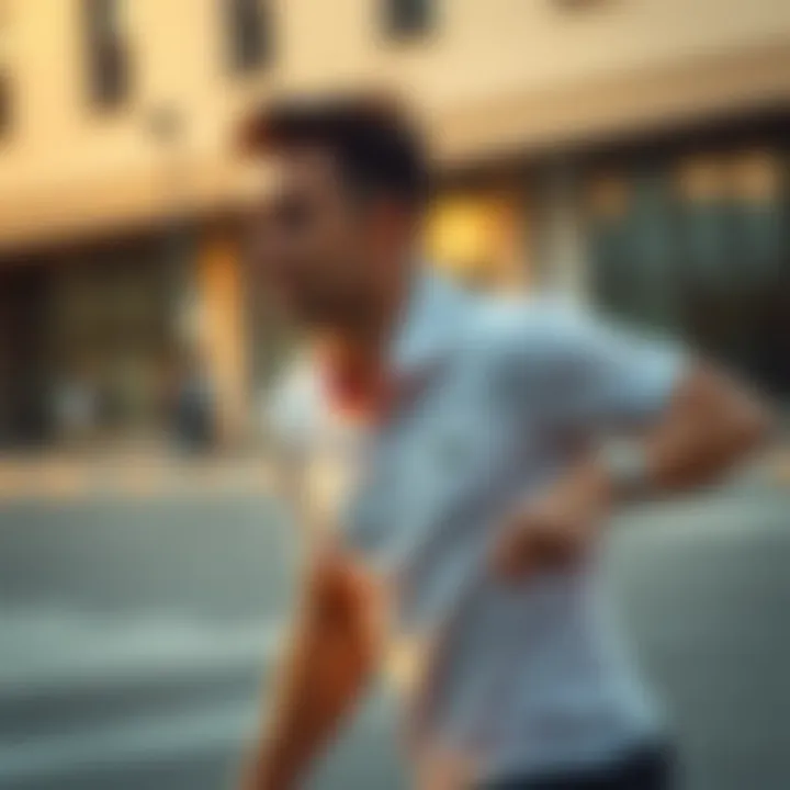 Sporty look with Lacoste polo shirt in action