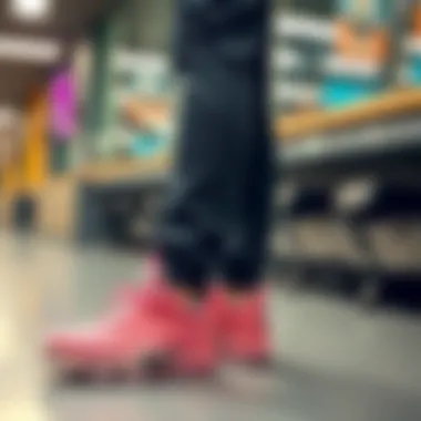 Fashionable Outfit with Lebron 19 Pink Shoes Fashionably styled outfit featuring Lebron 19 pink shoes in a trendy setting