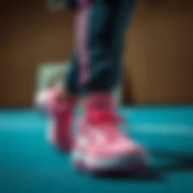 Athlete Performance with Lebron 19 Pink Sneakers Athlete showcasing performance with Lebron 19 pink sneakers in action