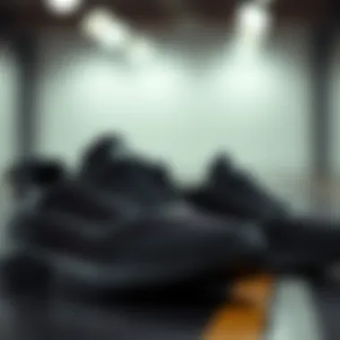 Innovative Design Features of Lotto Black Shoes Close-up of Lotto black shoes showcasing innovative design details