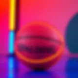 Vibrant neon basketball showcasing its unique color palette