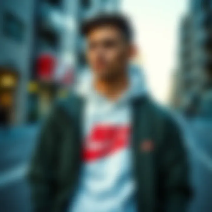 A stylish athlete wearing Nike Air apparel in an urban setting