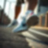 Dynamic athlete showcasing Nike shoes in action