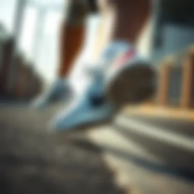 Dynamic Athlete in Nike Footwear Dynamic athlete showcasing Nike shoes in action