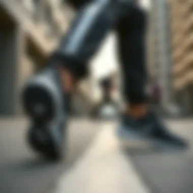 Athlete in Nike Footwear with Urban Style Stylish athlete wearing Nike shoes in an urban setting