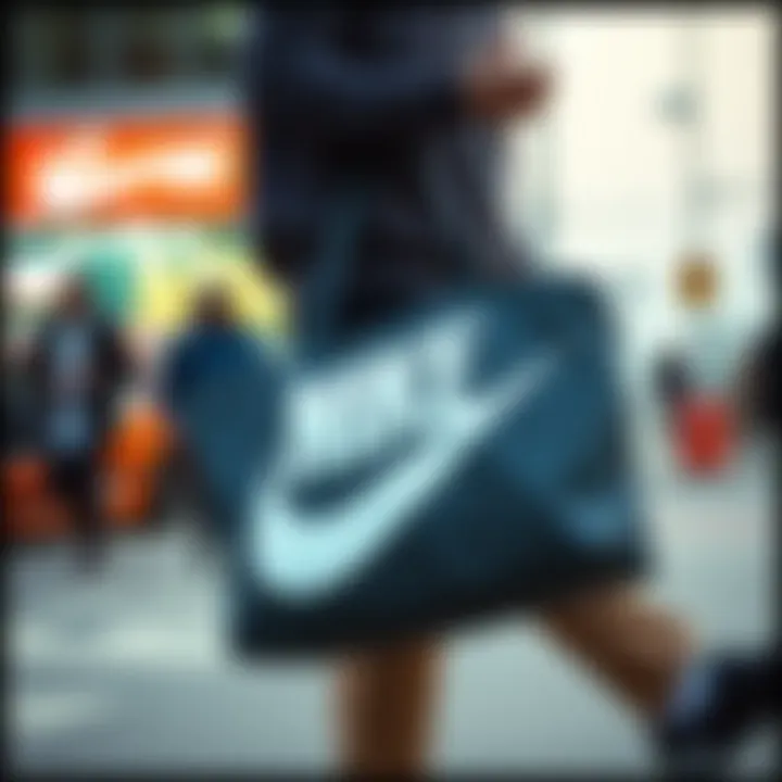 Nike bag in various lifestyle settings
