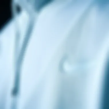 Close-up of premium materials used in Nike's white apparel