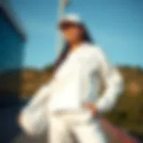 Stylish Nike White Sports Attire Stylish white outfit showcasing Nike's design excellence