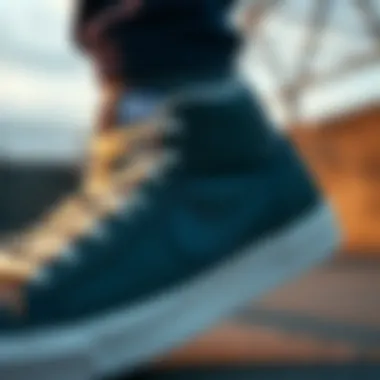 Detailed View of Nike Blazer Mid Low Close-up of Nike Blazer Mid Low design features