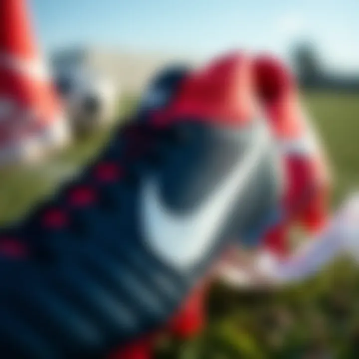 Quality Materials in Nike Kids' Soccer Footwear Close-up of high-quality materials used in Nike children's soccer cleats