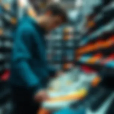 Choosing the Right Nike Cleats for Kids A parent selecting Nike children's soccer cleats in a store