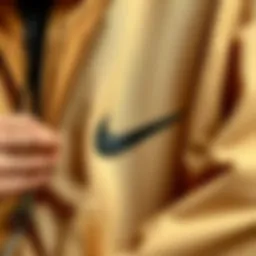 Close-up view of the Nike Drill jacket showcasing its fabric texture and design details