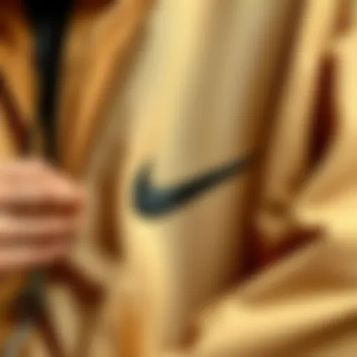 Close-up view of the Nike Drill jacket showcasing its fabric texture and design details
