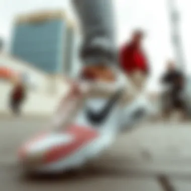 Stylish urban setting with Nike Gore-Tex shoes complementing casual attire