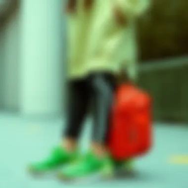 Nike green shoes paired with trendy sports outfits