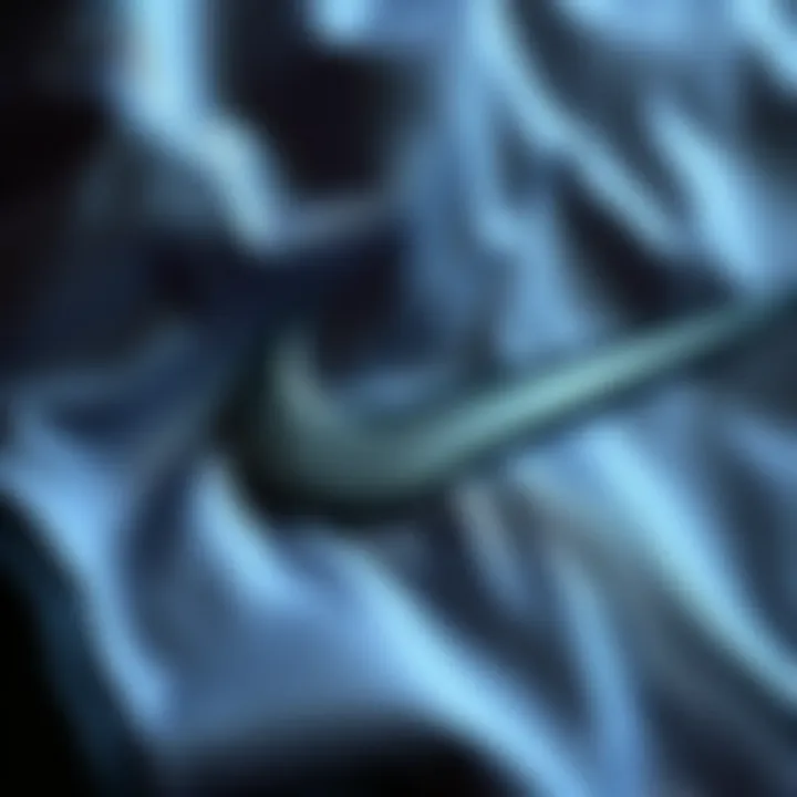 Close-up of the material quality of a Nike grey bag