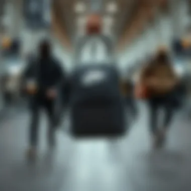 Nike grey bag in various usage scenarios