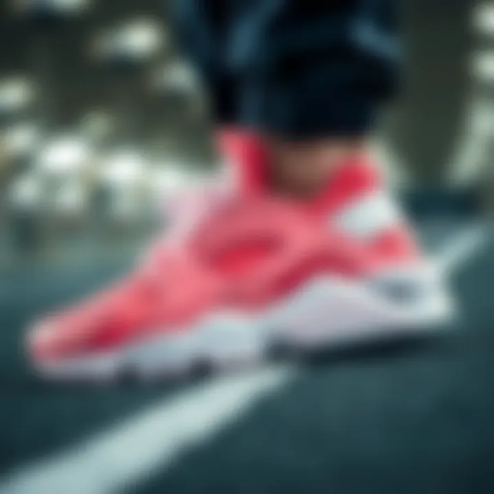 Close-up of Nike Huarache detailing and innovative technology