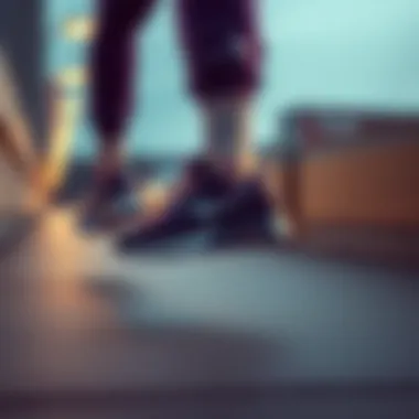 Performance features of Nike purple sneakers in action