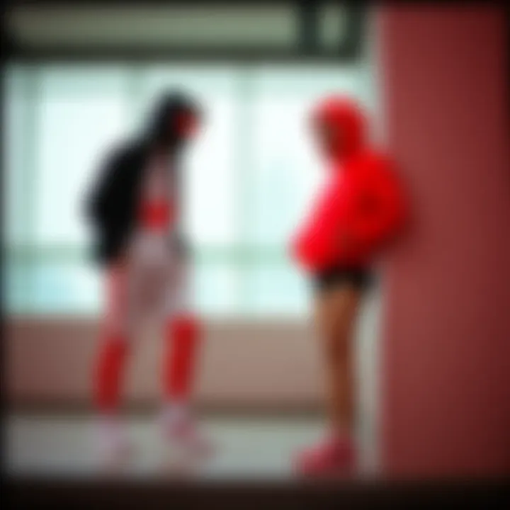 Fashion-forward outfit combinations featuring Nike red tech products