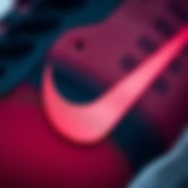 Close-up of the texture and material of Nike's red tech products