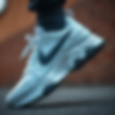 A close-up of a stylish Nike sneaker showcasing innovative design and material.