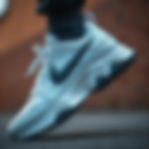 A close-up of a stylish Nike sneaker showcasing innovative design and material.