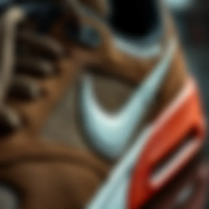 Detailed close-up of Nike shoe materials and craftsmanship