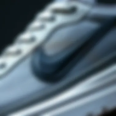 Close-up of Nike sneaker materials showcasing quality
