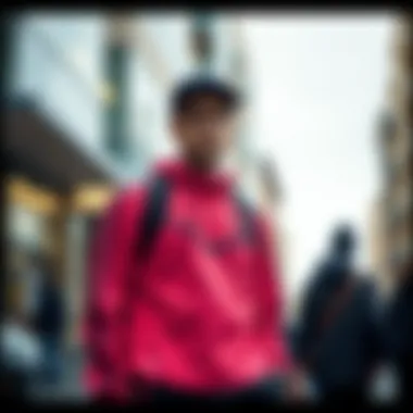 Stylish outfit with Nike Windrunner in an urban setting