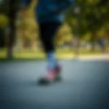 A person skating in a park, showcasing physical activity and health benefits.
