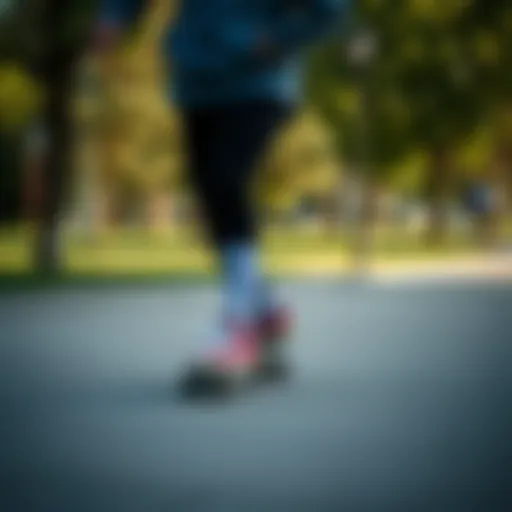 A person skating in a park, showcasing physical activity and health benefits.