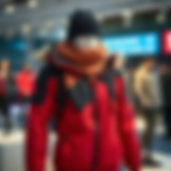 A fashion-forward polar clothing ensemble on a mannequin.