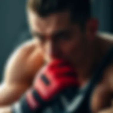 An athlete wearing Predator gloves during an intense training session.