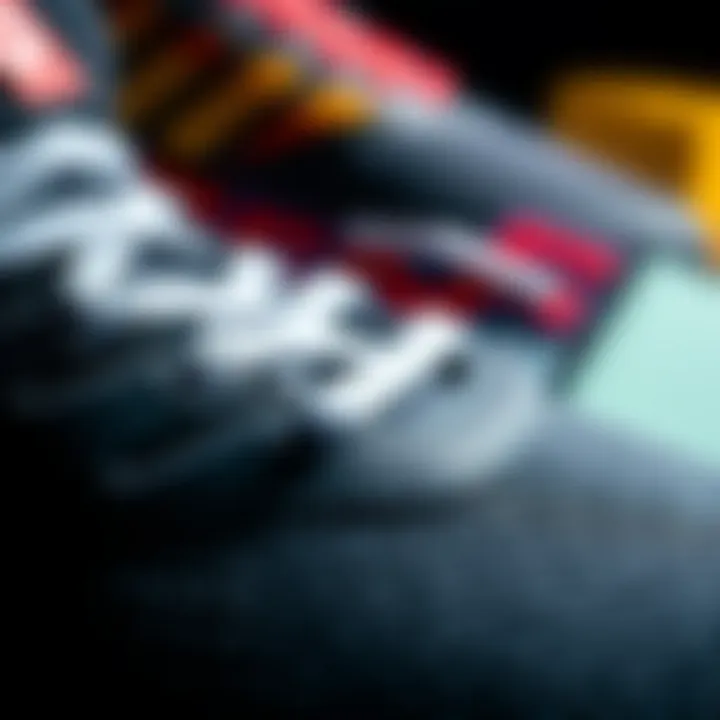 Close-up of premium shoe materials used in sports footwear.