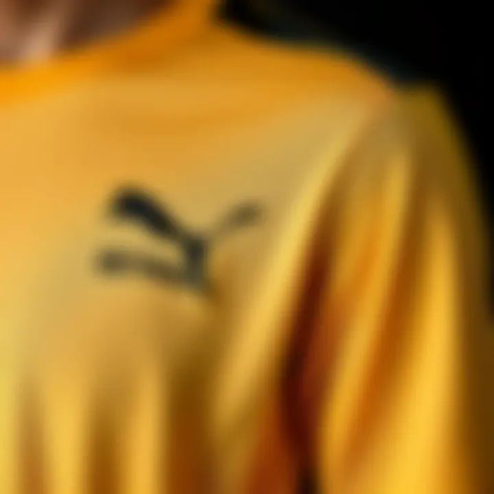 Quality Craftsmanship in Every Stitch Close-up of Puma Neymar t-shirt showcasing quality fabric