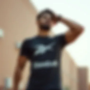 An athletic model demonstrating versatility in Reebok t-shirt