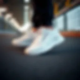 Sleek design of Reebok white shoes showcasing modern aesthetics