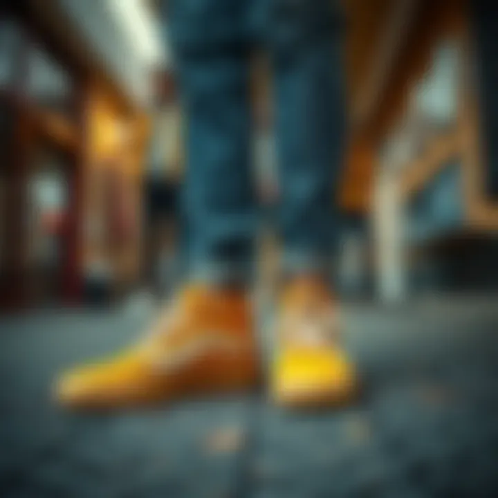 Versatile Styling with Yellow Vans Fashionable combinations featuring yellow Vans with various outfits