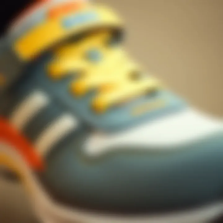 Close-up of Skechers children's footwear showcasing material quality