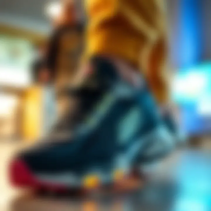 Stylish Skechers S-Lights in a fashionable setting