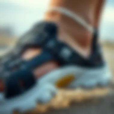 Close-up of breathable materials used in Skechers sandals