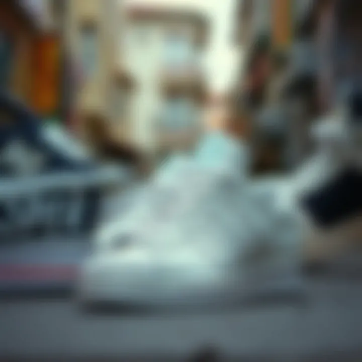 Cultural Impact of Superstar Sneakers A cultural collage depicting the influence of superstar sneakers across different societies.