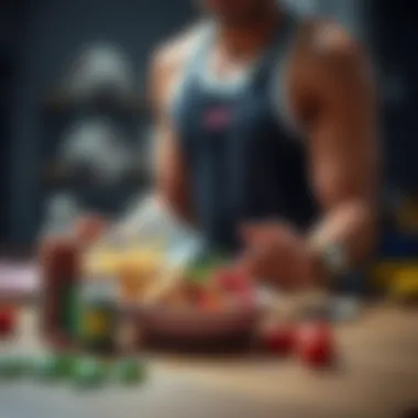 Healthy meal for athletes Athlete fueling up with a healthy meal