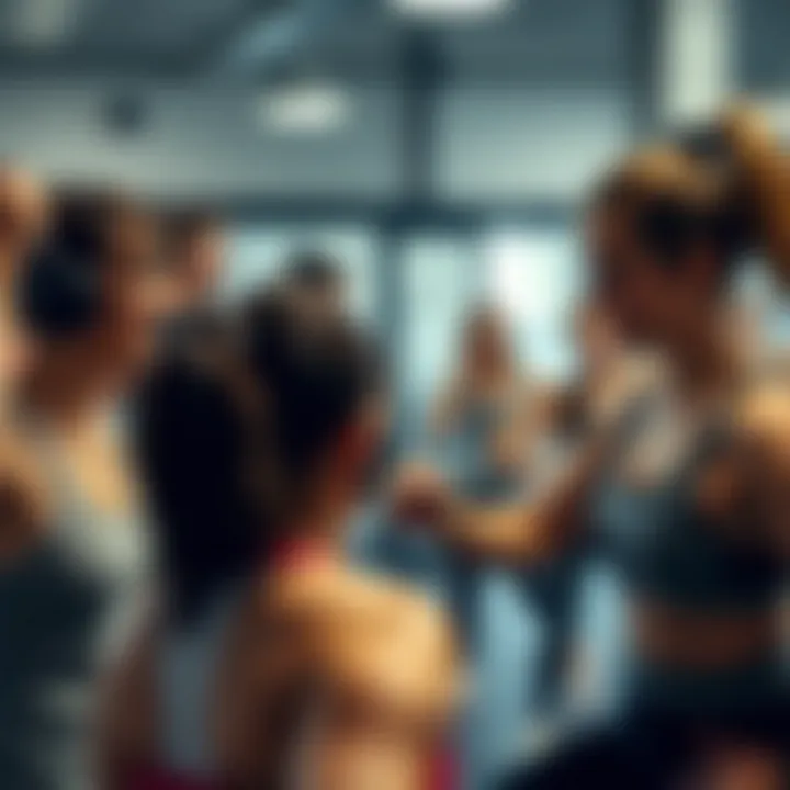 An engaging group fitness class showcasing the social aspect of exercising.