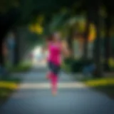 Dynamic running exercise in a park
