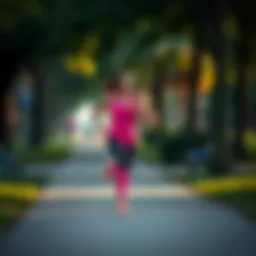 Dynamic running exercise in a park