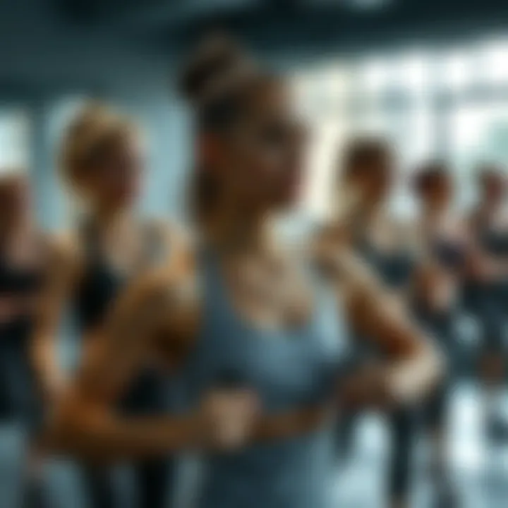 Group fitness class focusing on cardio